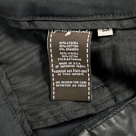 7 For all mankind faux leather trouser black size 25 - Picture 4 of 4